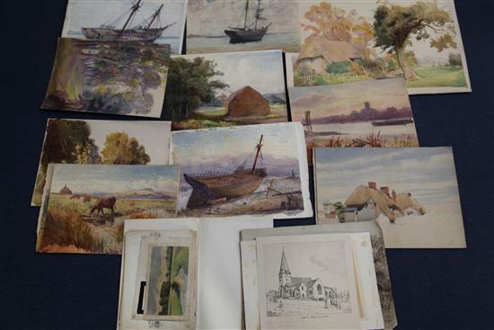 Brooke Harrison & Others Views of Sussex, principally the Adur Valley, largest 15.5 x 21.5in.
